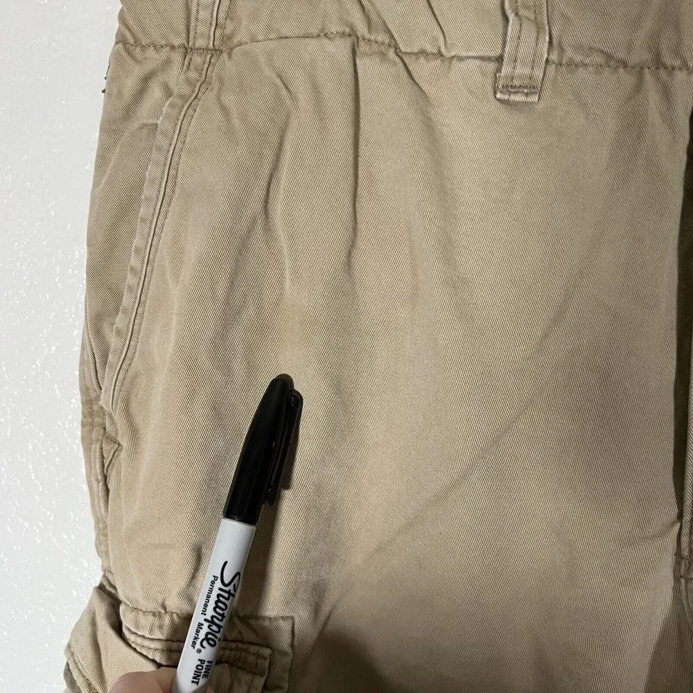 Abercrombie & Fitch Brown Thick Cotton Cargo Shorts Mens 32 Casual Military - Picture 4 of 10